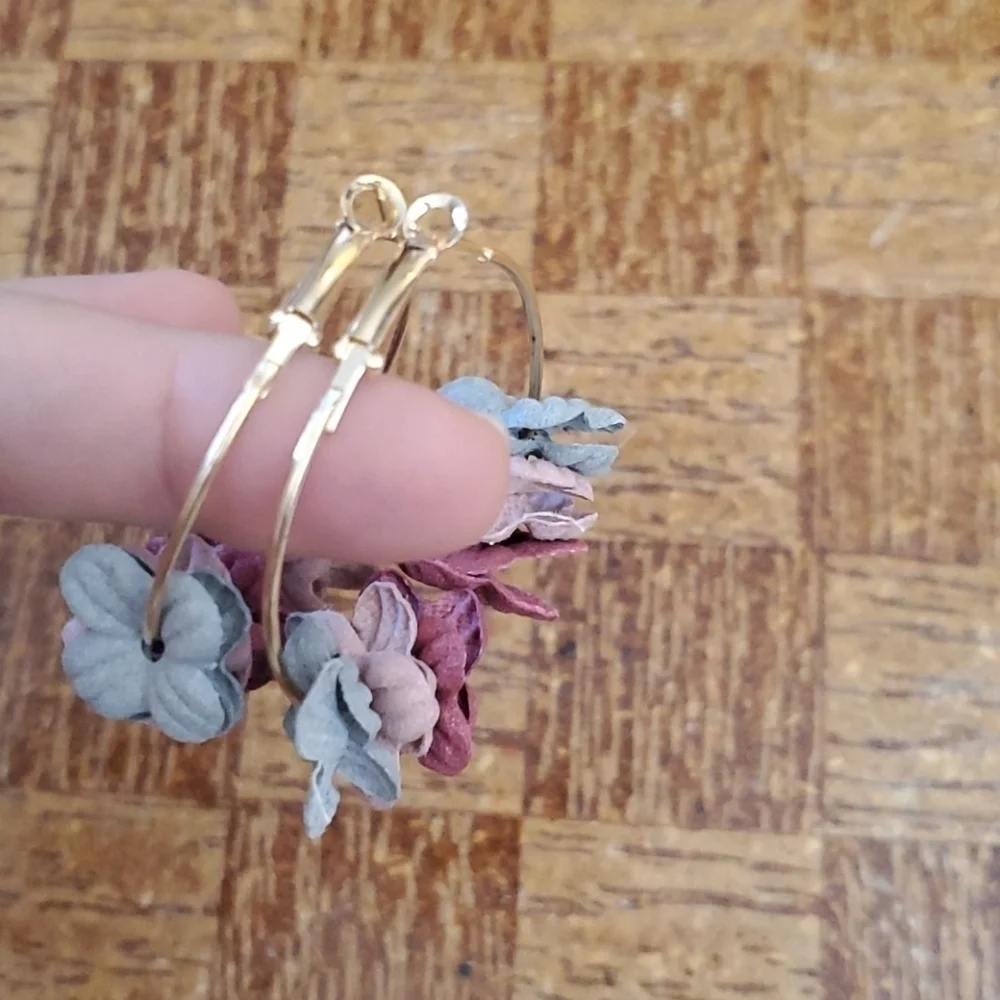 Boho gypsy Flower homemade Earrings jewelry